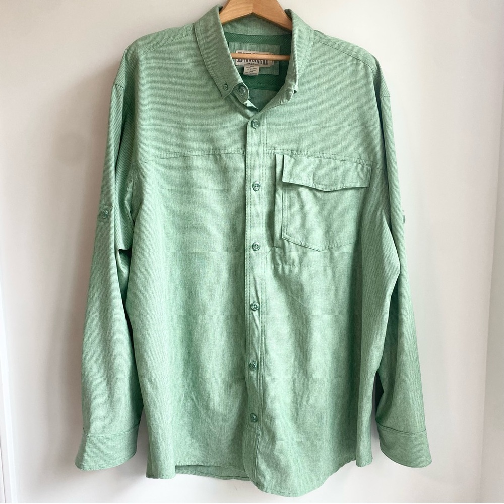 Duluth Trading Co button down casual green shirt XL